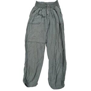 Vintage REWASH Brand Womens Relaxed Fit Olive Green Smocked Waist Pants S